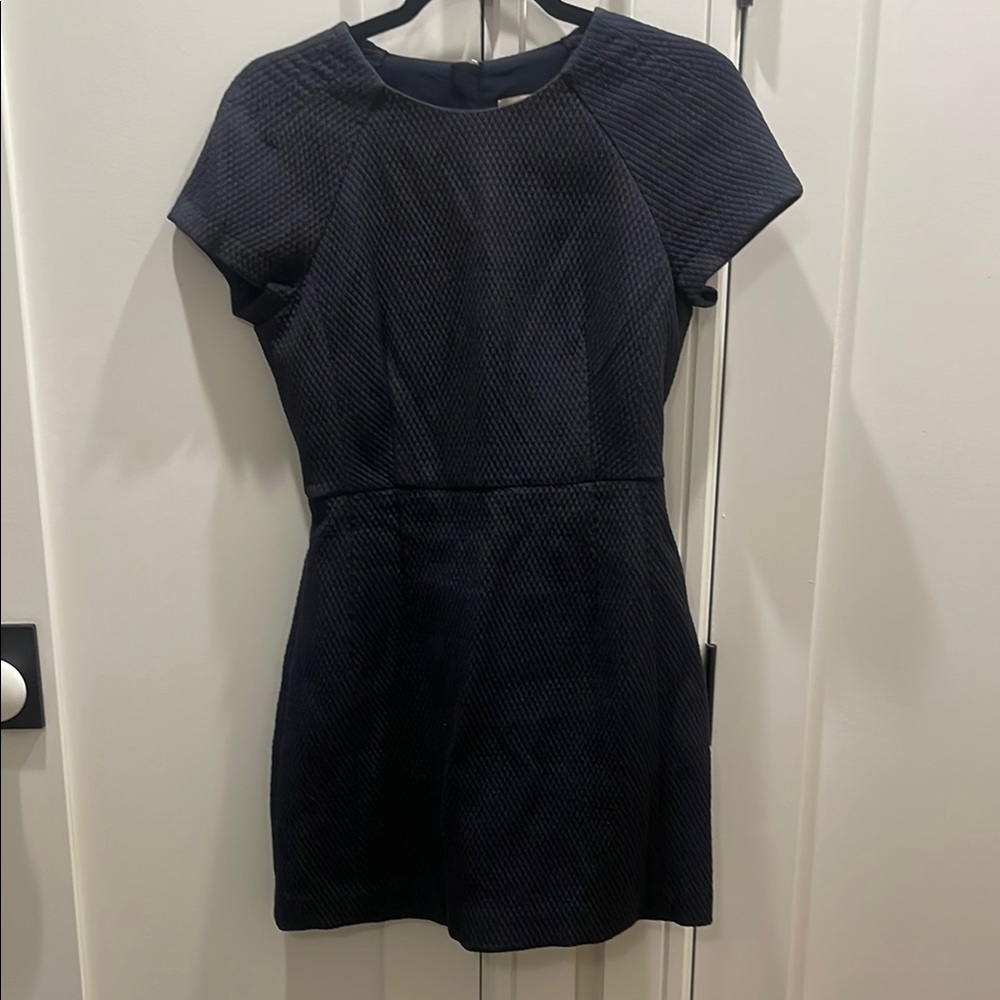 Elegant Navy Textured Women's Dress